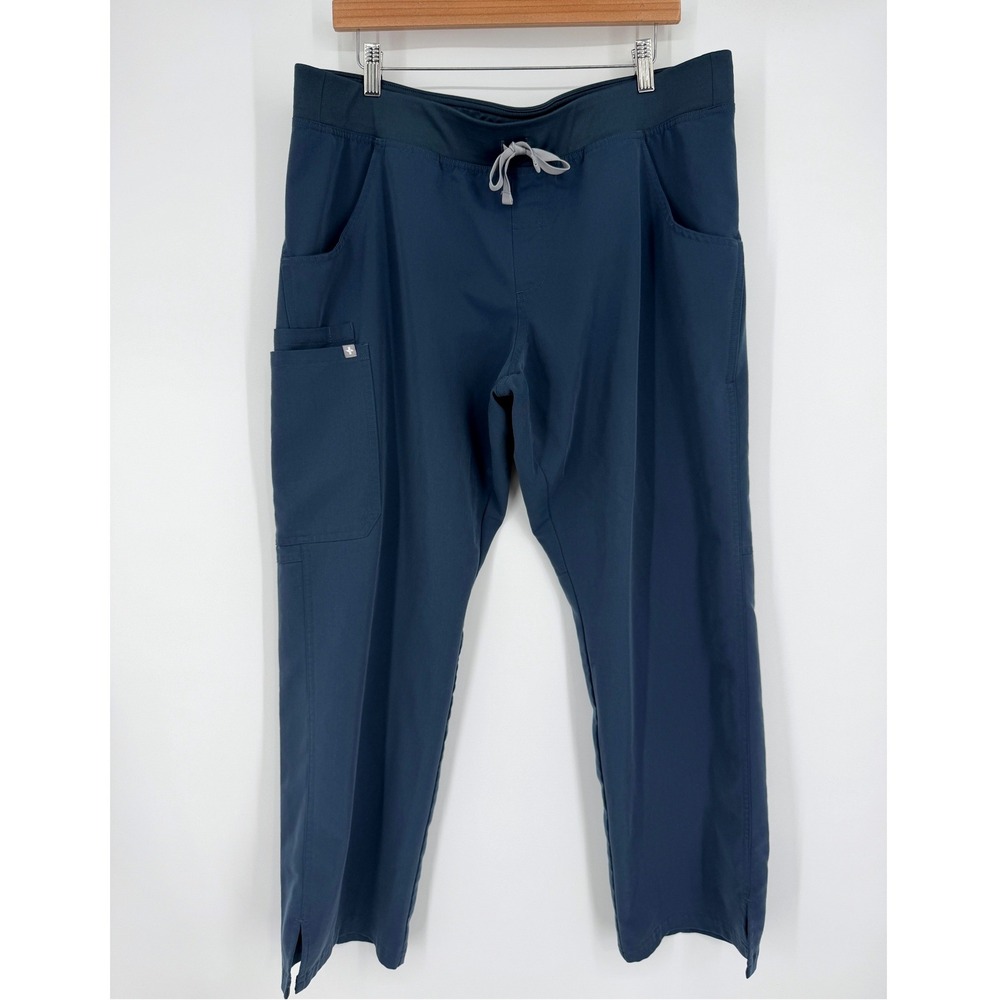 FIGS Kade High Rise Straight Leg Scrub Pants Blue XL Petite